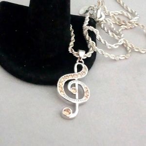 Dainty topaz treble clef necklace 🌹